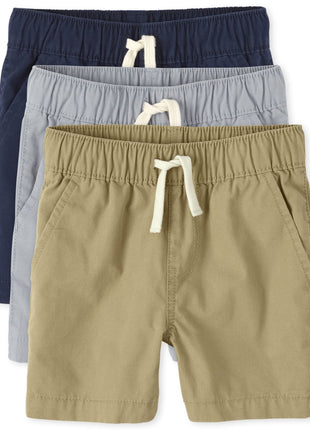 The Children's Place Baby Boys And Toddler Boys Pull on Jogger Shorts,Fin Gray/Flax/Tidal 3 Pack,5T