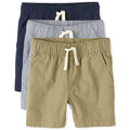 The Children's Place Baby Boys And Toddler Boys Pull on Jogger Shorts,Fin Gray/Flax/Tidal 3 Pack,5T