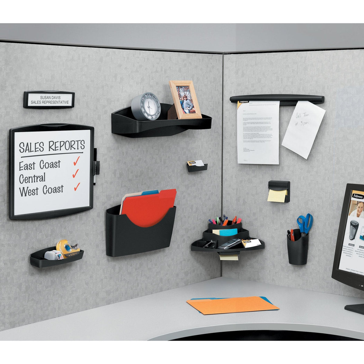Fellowes Plastic PA Dry Erase Board, Dark Graphite (75905)
