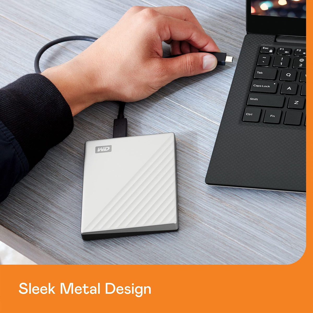 WD 5TB My Passport Ultra for Mac Silver, Portable External Hard Drive, backup software with defense against ransomware, and password protection, USB-C and USB 3.1 - WDBPMV0050BSL-WESN