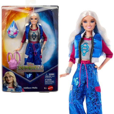 Mattel Disney Zombies 4: Dawn of The Vampires Addison Wells Fashion Doll with Removable Outfit & 6 Accessories, Inspired by The Movie