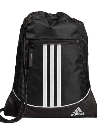 adidas Alliance Sackpack – Drawstring Backpack for Sports, Small Gym Bag, Black/2, OSFA