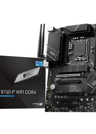 MSI PRO B760-P WiFi DDR4 ProSeries Motherboard - Supports 12th/13th/14th Gen Intel Processors, LGA 1700, DDR4, PCIe 4.0, M.2, 2.5Gbps LAN, USB 3.2 Gen2, HDMI/DP, Wi-Fi 6E, Bluetooth 5.3, ATX