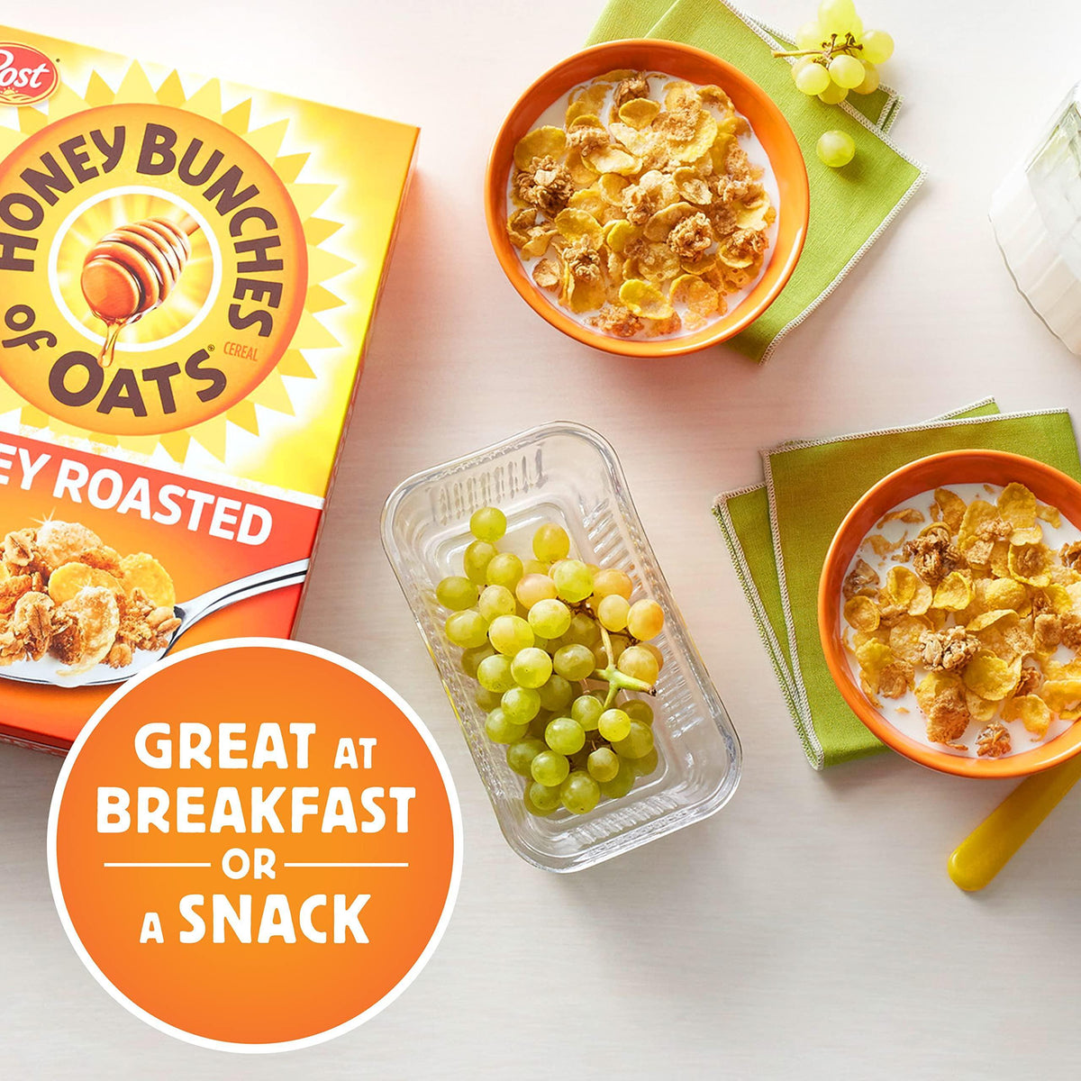 Honey Bunches of Oats Crunchy Honey Roasted Cereal 18 Ounce (Pack of 1) Box