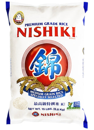 Nishiki Premium Rice, Medium Grain,15 Pound (Pack of 1)