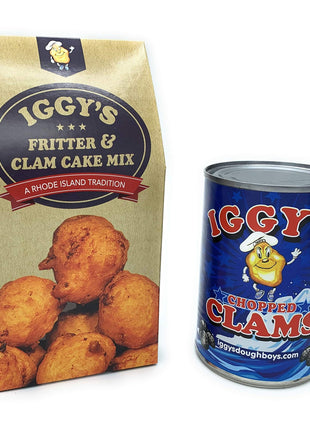 Iggy's Clam Cake Mix and Chopped Clams (Clam Cakes) NOW FEATURING 50% MORE CLAMS! (15oz can)