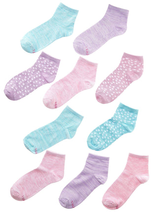 Hanes Girls' Big ComfortSoft Socks, Ankle & No Show Soft Stretch, 10-Pack, Ankle-Pink/Lavender/Teal-10 Pack, Medium
