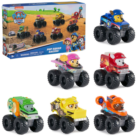 PAW Patrol Rescue Wheels 6-Piece Pup Squad Racers Vehicle Gift Set | 6 Collectible Toy Cars, Chase, Marshall, Skye, Rubble, Rocky & Zuma Racers, Kids Toys for Boys & Girls Ages 3+