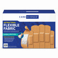Care Science Fabric Adhesive Bandages, 200 ct Bulk Assorted Sizes | Flexible + Breathable Protection for First Aid and Wound Care