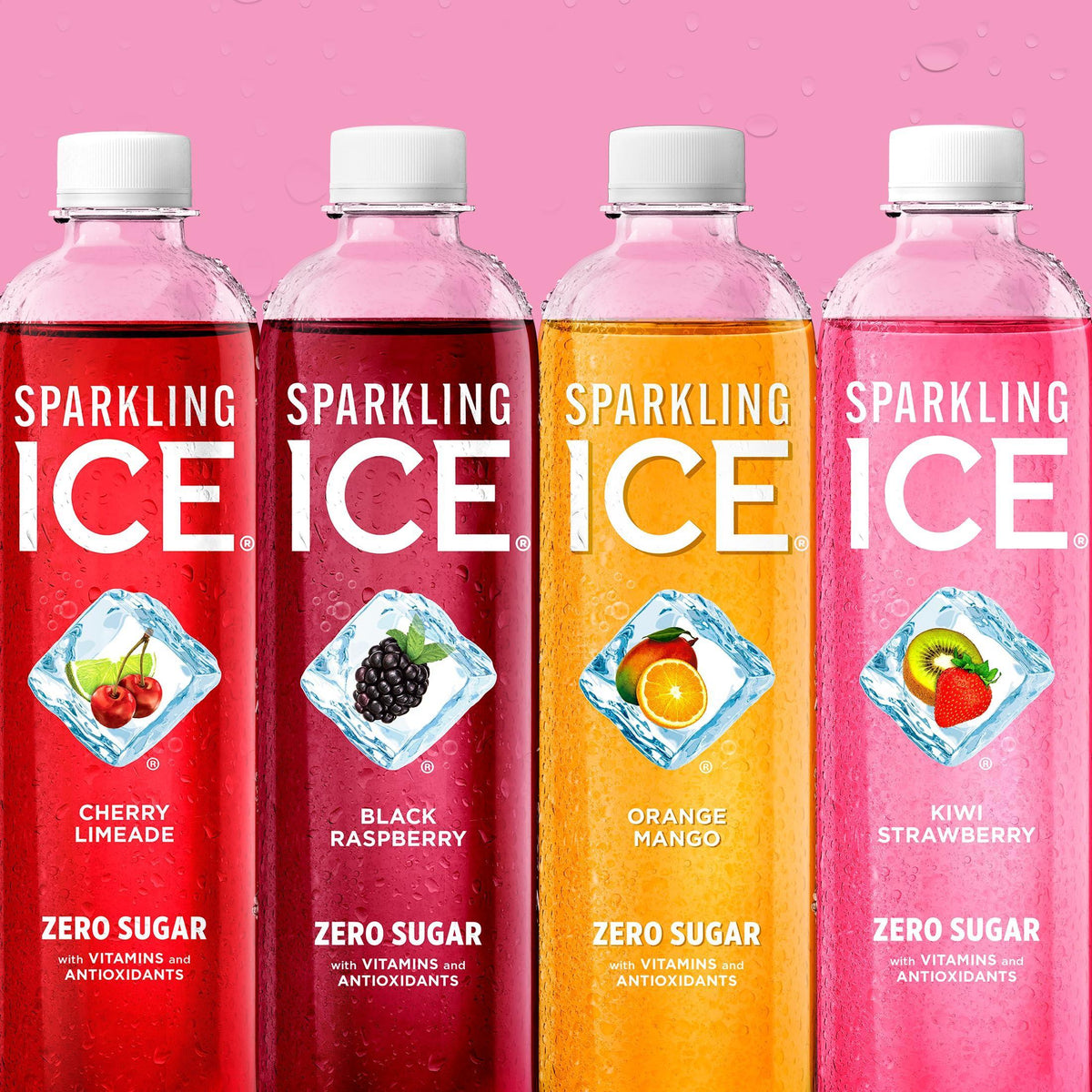 Sparkling Ice Purple Variety Pack, Flavored Water, Zero Sugar, with Vitamins and Antioxidants, 17 fl oz, 12 count (Black Raspberry, Cherry Limeade, Orange Mango, Kiwi Strawberry)