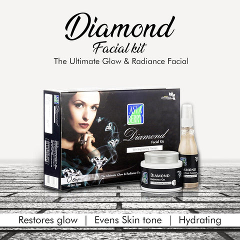 Astaberry Diamond Facial Kit 6 Steps For All Skin Types- Skin Brightening Therapy Ultimate Glow & Radiance | Skin Smooth & Hydrating | Reduce Blemishes | Replenishes the Skin