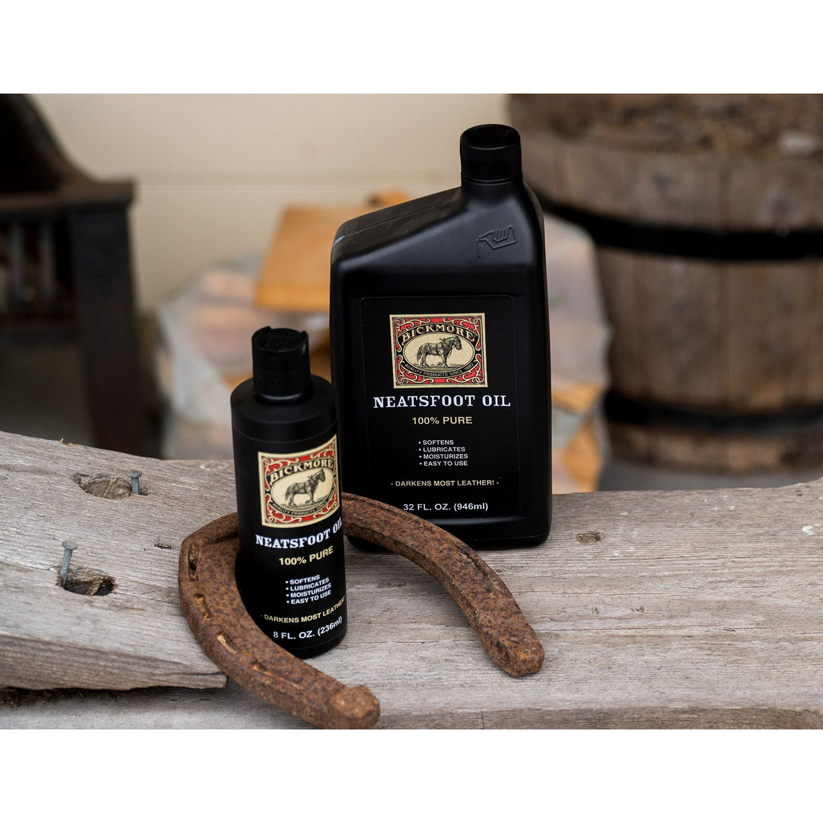 Bickmore 100% Pure Neatsfoot Oil 8 oz - Leather Conditioner and Wood Finish - Works Great on Leather Boots, Shoes, Baseball Gloves, Saddles, Harnesses & Other Horse Tack