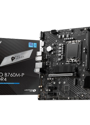 MSI PRO B760M-P DDR4 ProSeries Motherboard (Supports 12th/13th/14th Gen Intel Processors, LGA 1700, DDR4, PCIe 4.0, M.2, USB 3.2 Gen2, HDMI/DP, mATX)