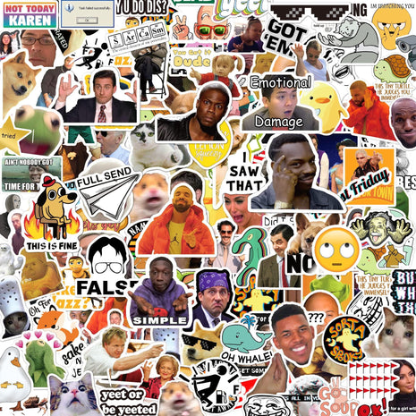 306pcs Funny Meme Vinyl Stickers Pack, Large Bulk Sticker for Laptop, Phone, Water Bottles, Computer Cars... Vine Sticker Decal DIY Décor for Bumper Accesory