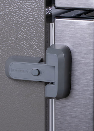 2-Pack Child Proof Fridge Lock with Adhesive - No Tools Required - Refrigerator Lock for Kids - Freezer Latch to Keep Door Closed - for Toddlers, Cats, & Dogs.