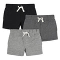 Gerber Baby Boys 3-Pack Pull-On Knit Shorts, Gray & Black, 18 Months