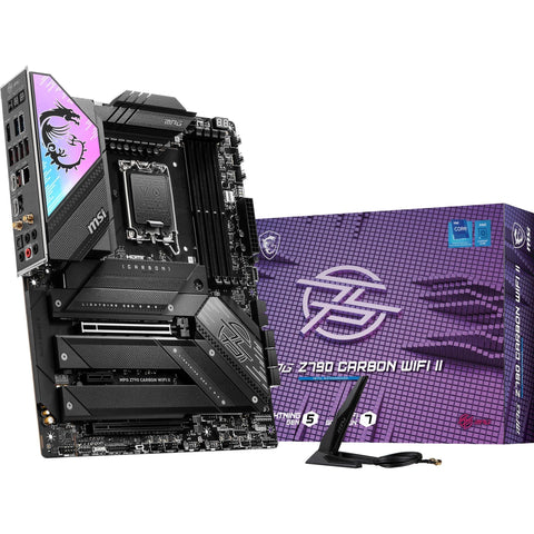 MSI MPG Z790 Carbon WiFi II Gaming Motherboard (Supports 12th/13th/14th Gen Intel Processors, LGA 1700, DDR5, PCIe 5.0, M.2, 2.5Gbps LAN, USB 3.2 Gen2, Wi-Fi 7, Bluetooth 5.4, ATX)