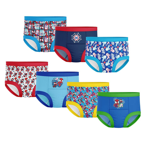 Spiderman Boys' Superhero 7pk-10pk Potty Training Pants With Success Chart & Stickers With Spiderman, Hulk & More Sizes 18m, 2t, 3t, 4t