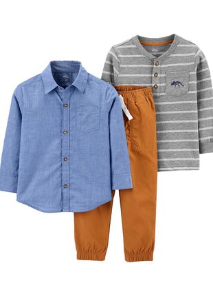 Simple Joys By Carter's Baby Boys 3-piece Playwear Pants Set, Chambray, 5T US