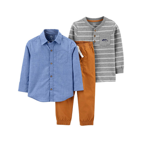 Simple Joys By Carter's Baby Boys 3-piece Playwear Pants Set, Chambray, 5T US