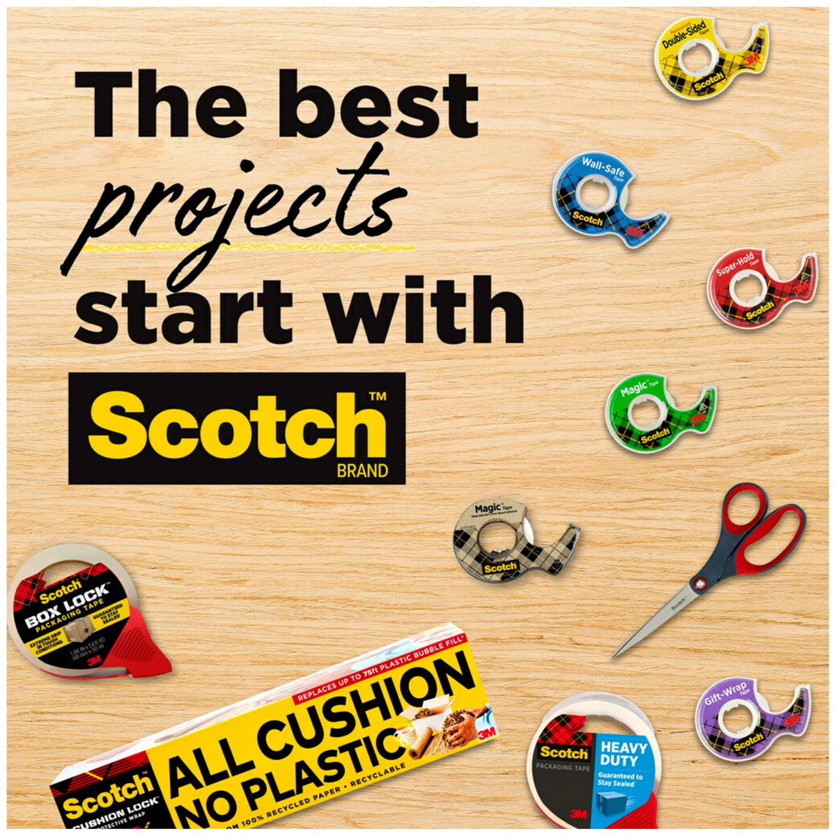 Scotch Magic Tape, 3 Dispensered Rolls, Numerous Applications, Invisible, Clear Tape Engineered for Repairing, 3/4 x 300 Inches