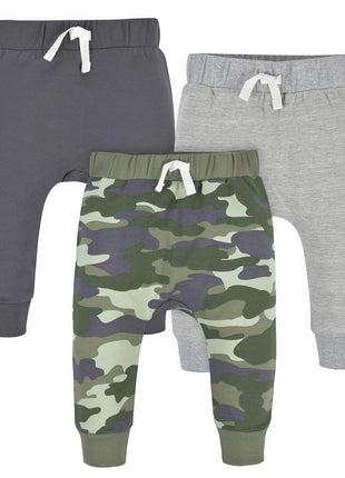 Gerber Baby Boys Toddler 3-Pack Jogger Sweatpants, Camo, 3T US