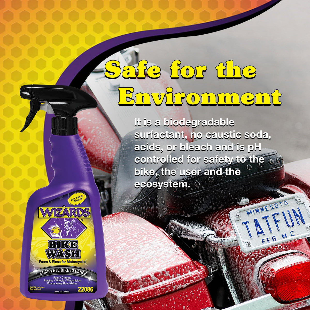 Wizards Bike Wash - Cleaner For Motorcycle Washing Kit- Quick Detailer for Bike with Bug Remover - For Your Motorcycle Accessories and Detail Kit - 22 oz