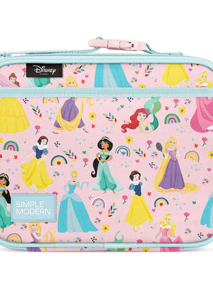 Simple Modern Disney Kids Lunch Box for School | Reusable Insulated Lunch Bag for Toddler, Girl, and Boy | Meal Containers with Exterior & Interior Pockets | Hadley Collection | Princess Rainbows