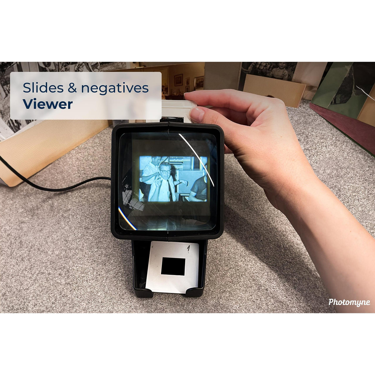 Photomyne 35mm Slide Viewer, Film Negative Viewer with 3X Magnification LED Light Illuminated Viewing, USB or Battery Powered