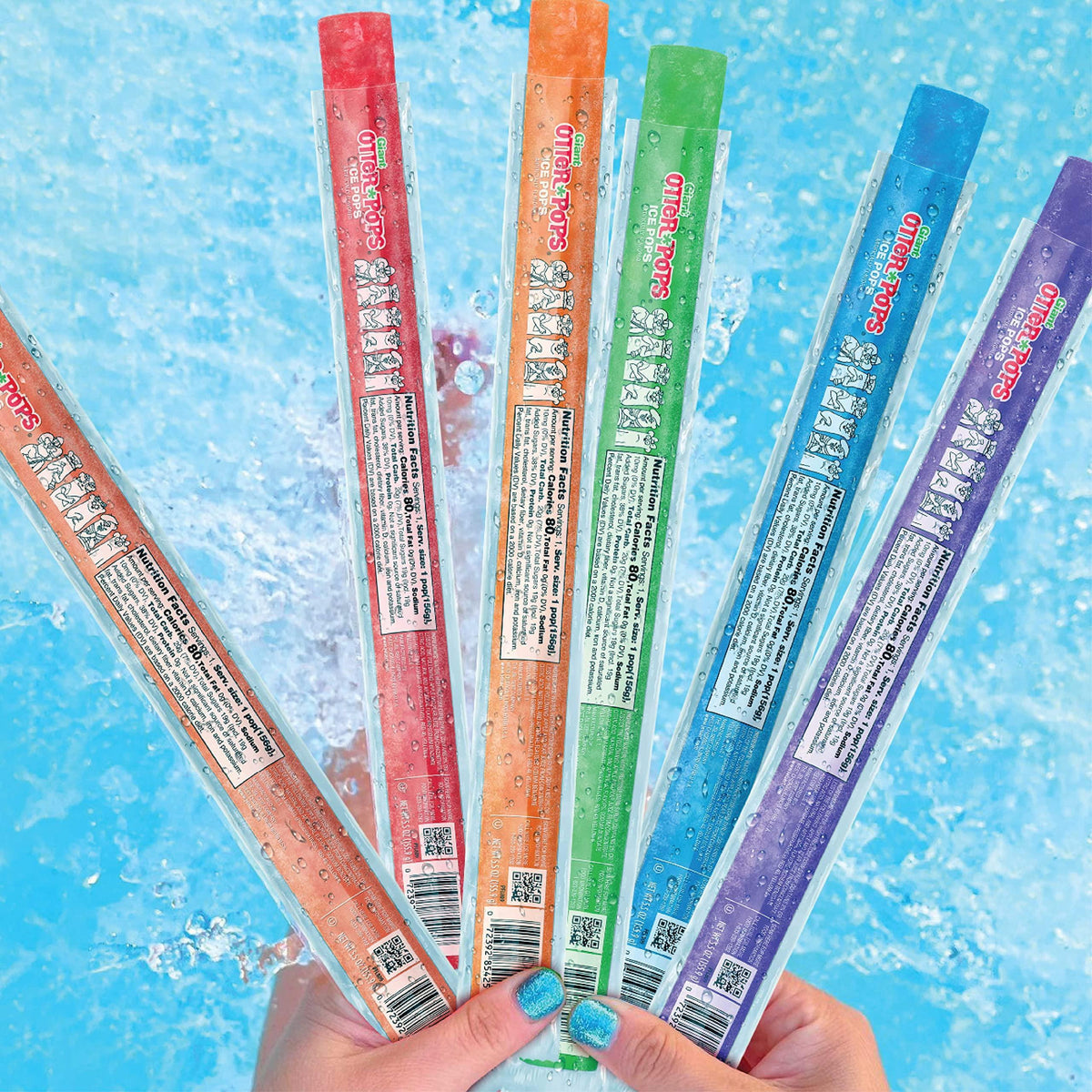 Otter Pops, Giant Original 5.5oz, 27 Ice Pops, Six Zippy Flavors