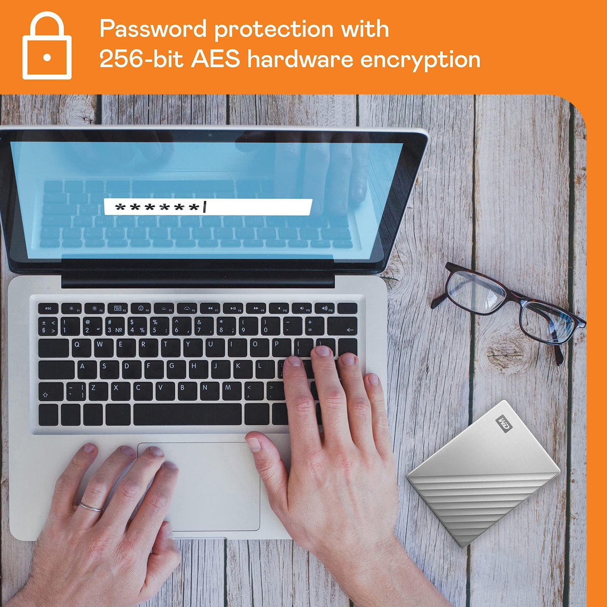 WD 2TB My Passport Ultra, Silver, Portable External Hard Drive, backup software with defense against ransomware, and password protection, USB-C and USB 3.1 - WDBC3C0020BSL-WESN