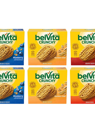 belVita Breakfast Bars Biscuits Variety Pack, 4 Flavors, 30 Total Packs, 6 Boxes (4 Biscuits Per Pack)