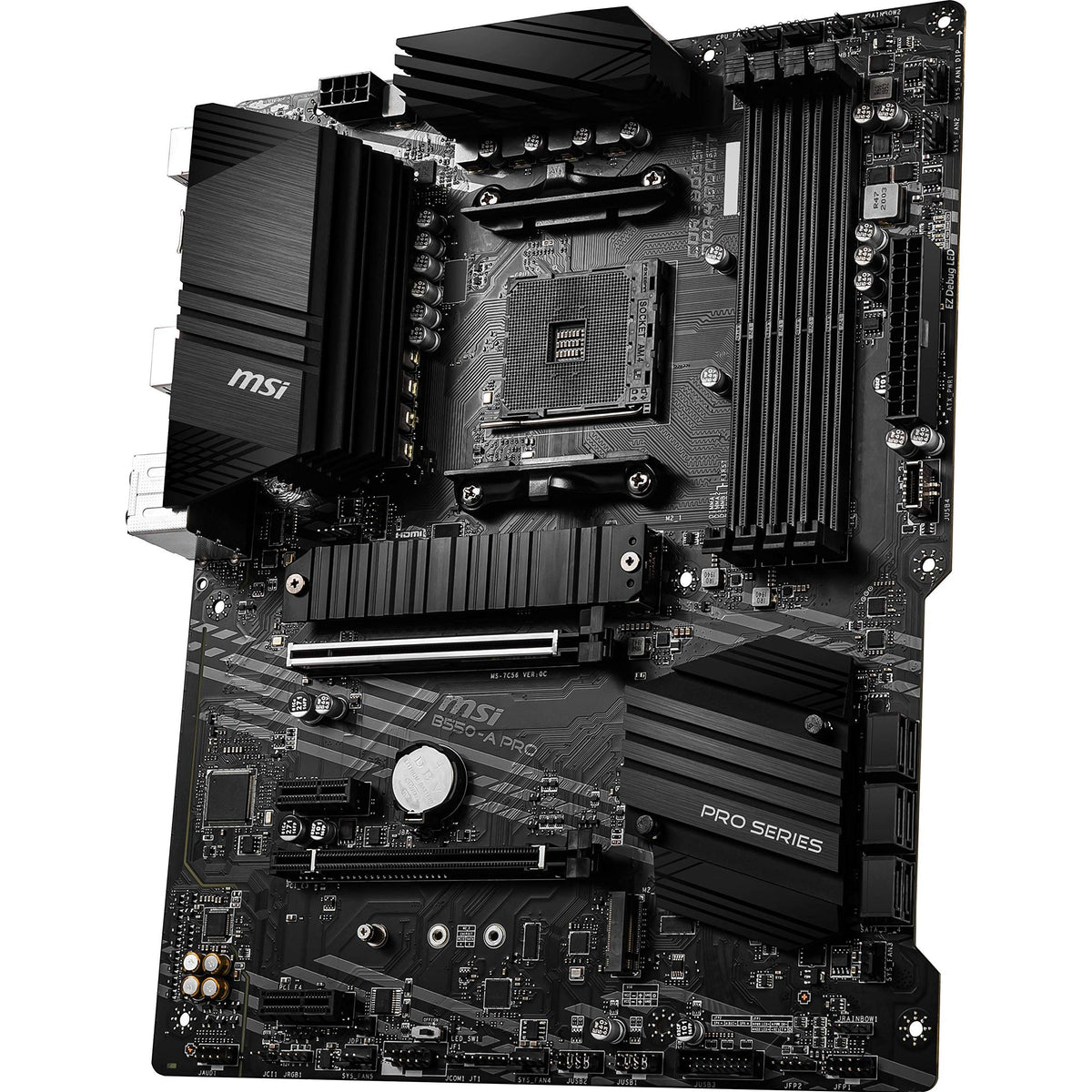 MSI B550-A PRO ProSeries Motherboard (AMD Ryzen 5000, AM4, DDR4, PCIe 4.0, SATA 6Gb/s, M.2, USB 3.2 Gen 2, HDMI/DP, ATX)