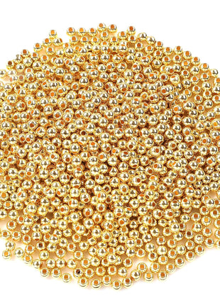 DECYOOL 1200Pcs 4mm Smooth Round Beads Gold Spacer Loose Ball Beads for Bracelet Jewelry Making Craft