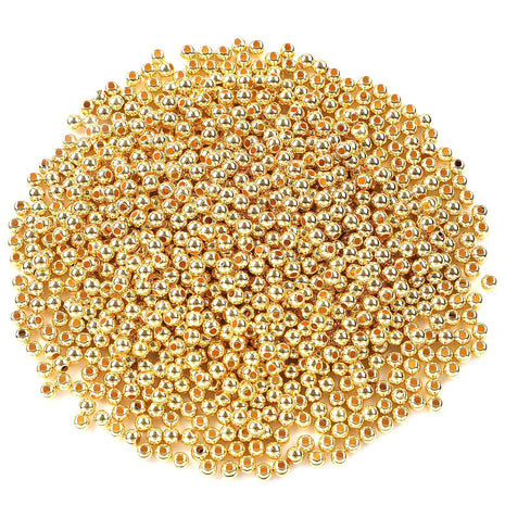 DECYOOL 1200Pcs 4mm Smooth Round Beads Gold Spacer Loose Ball Beads for Bracelet Jewelry Making Craft