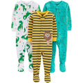 Simple Joys by Carter's Baby Boys' Snug-Fit Footed Cotton Pajamas, Pack of 3, Dinosaur/Animal, 12 Months