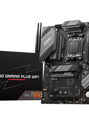 MSI B650 Gaming Plus WiFi Gaming Motherboard (AMD Ryzen 9000/8000/7000 Series Processors, AM5, DDR5, PCIe 4.0, M.2, SATA 6Gb/s, USB 3.2 Gen 2, HDMI/DP, Wi-Fi 6E, Bluetooth 5.3, 2.5Gbps LAN, ATX)