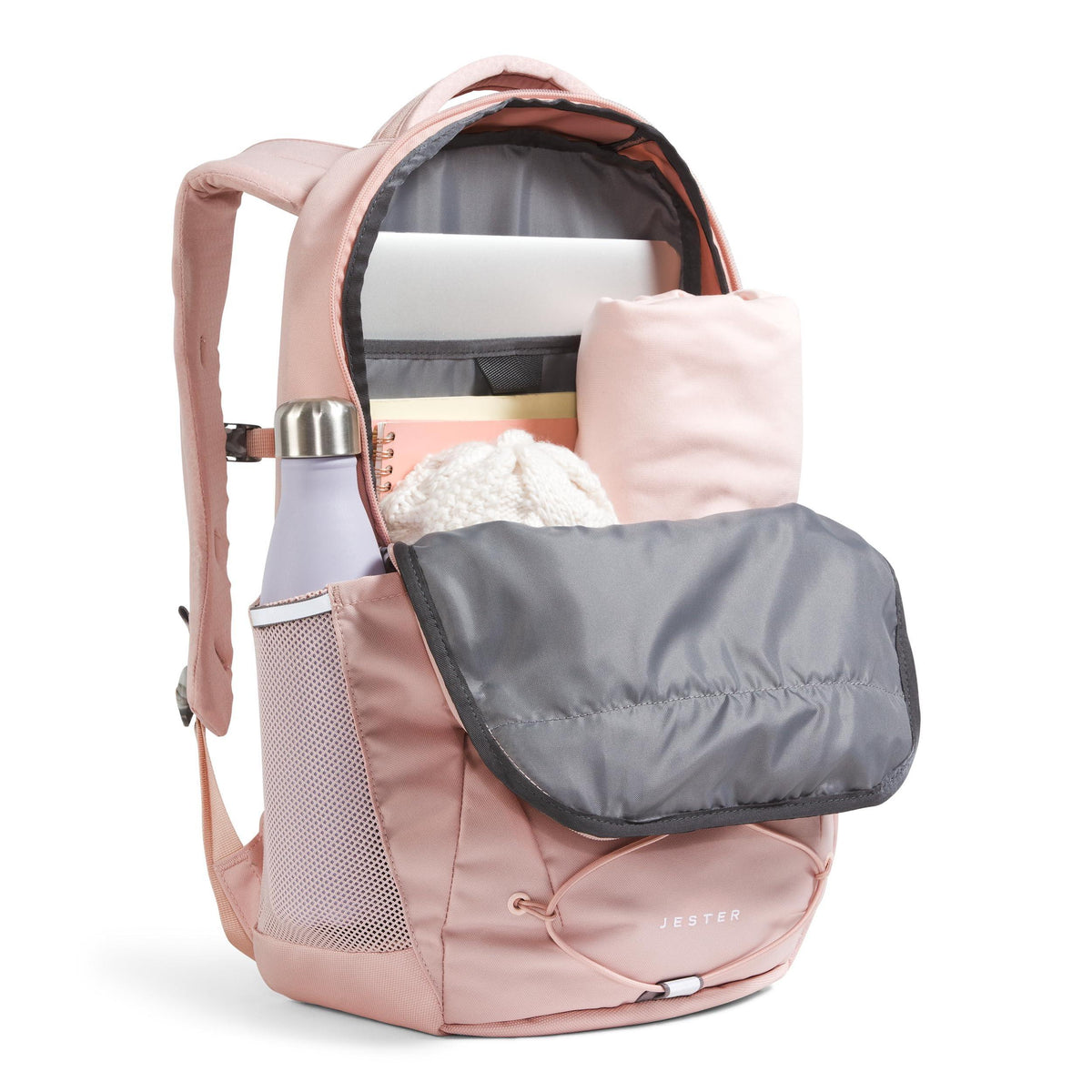THE NORTH FACE Women's Jester Everyday Laptop Backpack | Commuter Travel Bag with Laptop Sleeve, Water-Repellent Finish, Spacious Compartment, Pink Moss, One Size