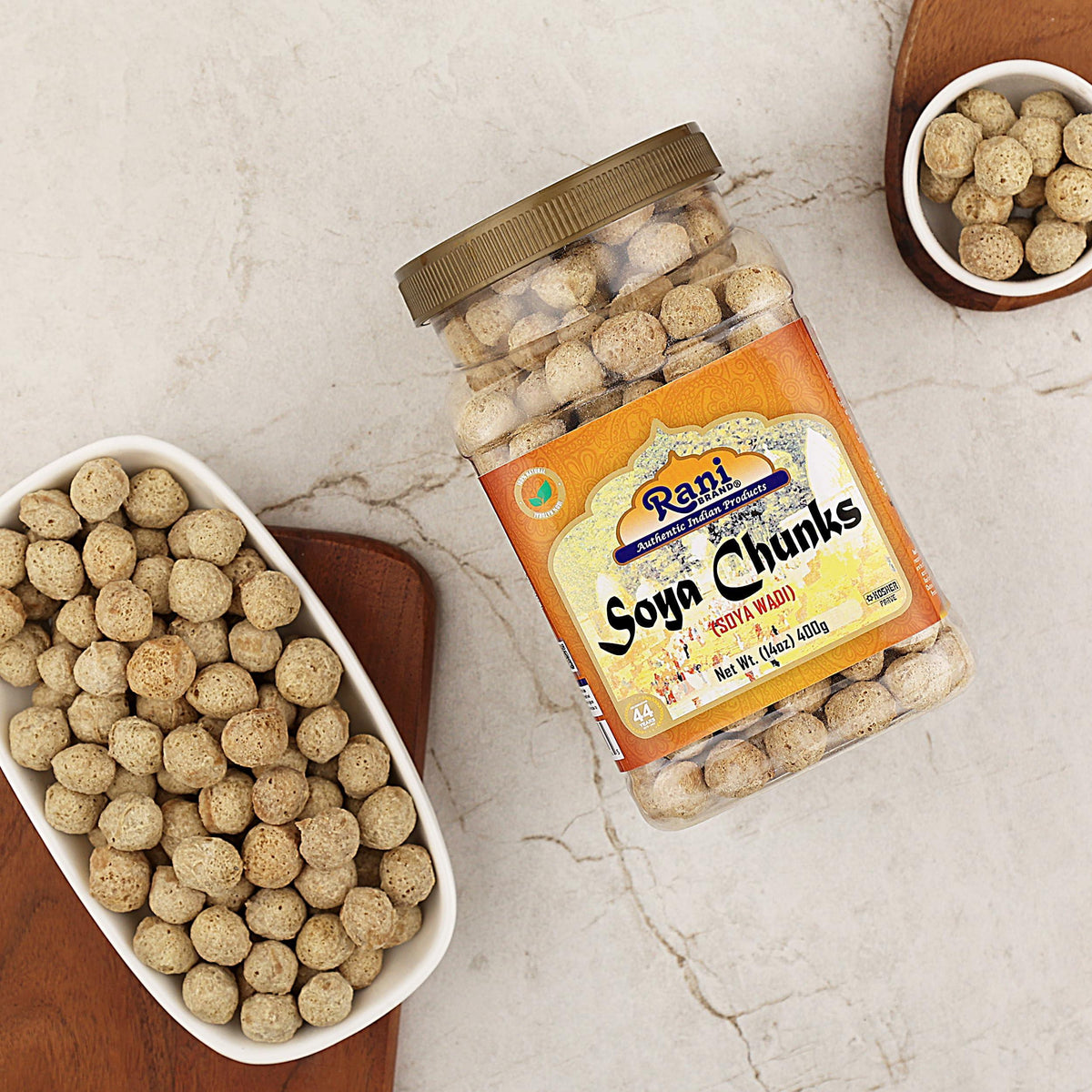 Rani Soya Chunks Nuggets (High Protien) Vadi 14oz (400g) ~ All Natural, Salt-Free | Vegan | No Colors | Gluten Friendly | NON-GMO | Kosher | Indian Origin | Meat Alternate Substitute