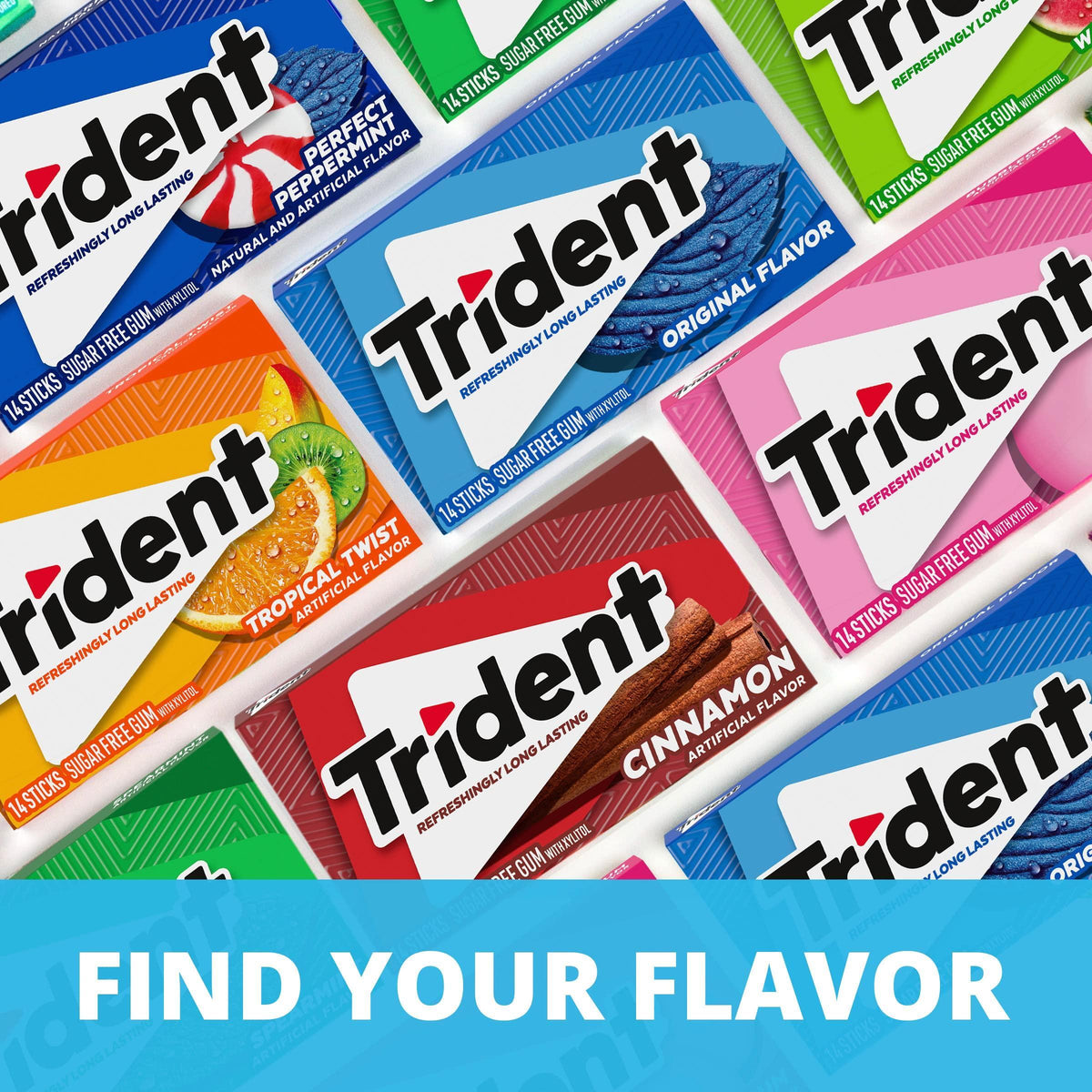 Trident Original Flavor Sugar-Free Chewing Gum, 12 Packs of 14 Pieces (168 Total Pieces)