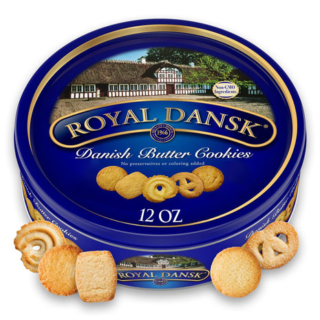 Royal Dansk Butter Cookies, Premium Assorted Cookies Made with Real Butter, Great for Sharing and Hosting, 12 oz