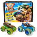 Monster Jam Mud Blasters, Grave Digger and Megalodon Color Changing Trucks 2-Pack, 1:64 Die Cast Vehicle, Kids Toys for Boys and Girls 3 and Up