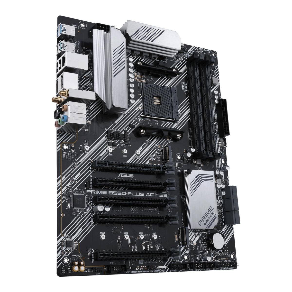 ASUS Prime B550-PLUS AC-HES AMD AM4 (3rd Gen Ryzen) ATX Motherboard (Dual M.2, PCIe4.0, WIFI5, 1Gb Ethernet, SATA 6 Gbps, USB 3.2 Gen 2 Type-C, Front USB 3.2 Gen 1 Type-C and CEC Tier II Ready)