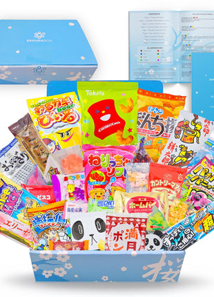 Japanese Snacks & Candy Dagashi with English Pamphlet 30 Pieces Custom Gift Set (Box)
