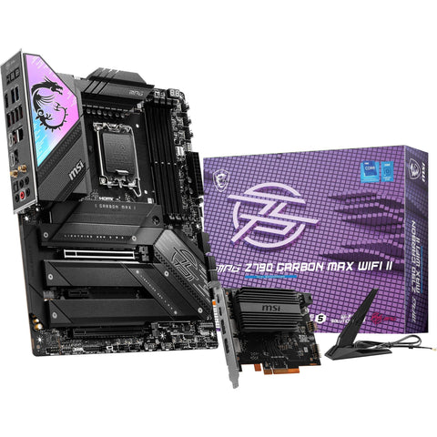 MSI MPG Z790 Carbon MAX WiFi II Gaming Motherboard (Supports 12th/13th/14th Gen Intel Processors, LGA 1700, DDR5, PCIe 5.0, M.2, 2.5Gbps LAN, USB 4, Wi-Fi 7, ATX)