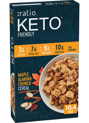Ratio Trio Maple Almond Crunch Cereal, 10g Protein, Keto Friendly, 10.4 oz