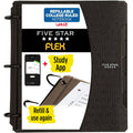 Five Star Flex Refillable Notebook + Study App, College Ruled Paper and 1 Inch TechLock Ring Binder with Pockets, Tabs and Dividers, 200 Sheet Capacity, Black (29328AA2)