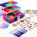 15000+ Rubber Loom Bands, Mega Rubber Bands Bracelet Kit,Loom Bracelet Making Kit with 3 Layer Container,30 Colors,380 Beads,30 Charms,Clips, Hooks Tools for DIY Art Christmas Holiday Gift
