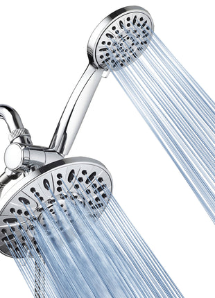 AquaDance 7 inch Premium High Pressure 3-Way Rainfall Combo for The Best of Both Worlds - Enjoy Luxurious Rain Showerhead and 6-Setting Hand Held Shower Separately or Together - Chrome Finish - 3328
