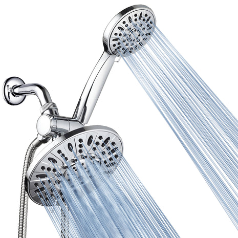 AquaDance 7 inch Premium High Pressure 3-Way Rainfall Combo for The Best of Both Worlds - Enjoy Luxurious Rain Showerhead and 6-Setting Hand Held Shower Separately or Together - Chrome Finish - 3328